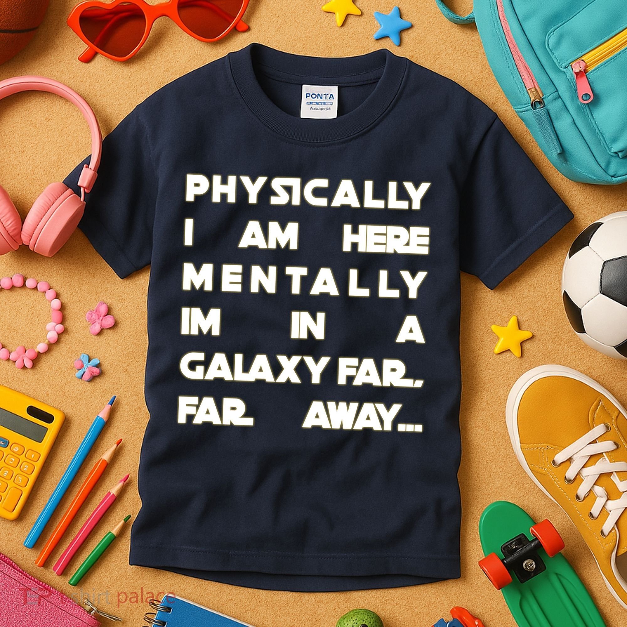 Physically I Am here Mentally I'm In A Galaxy Far Away Kids T-Shirt