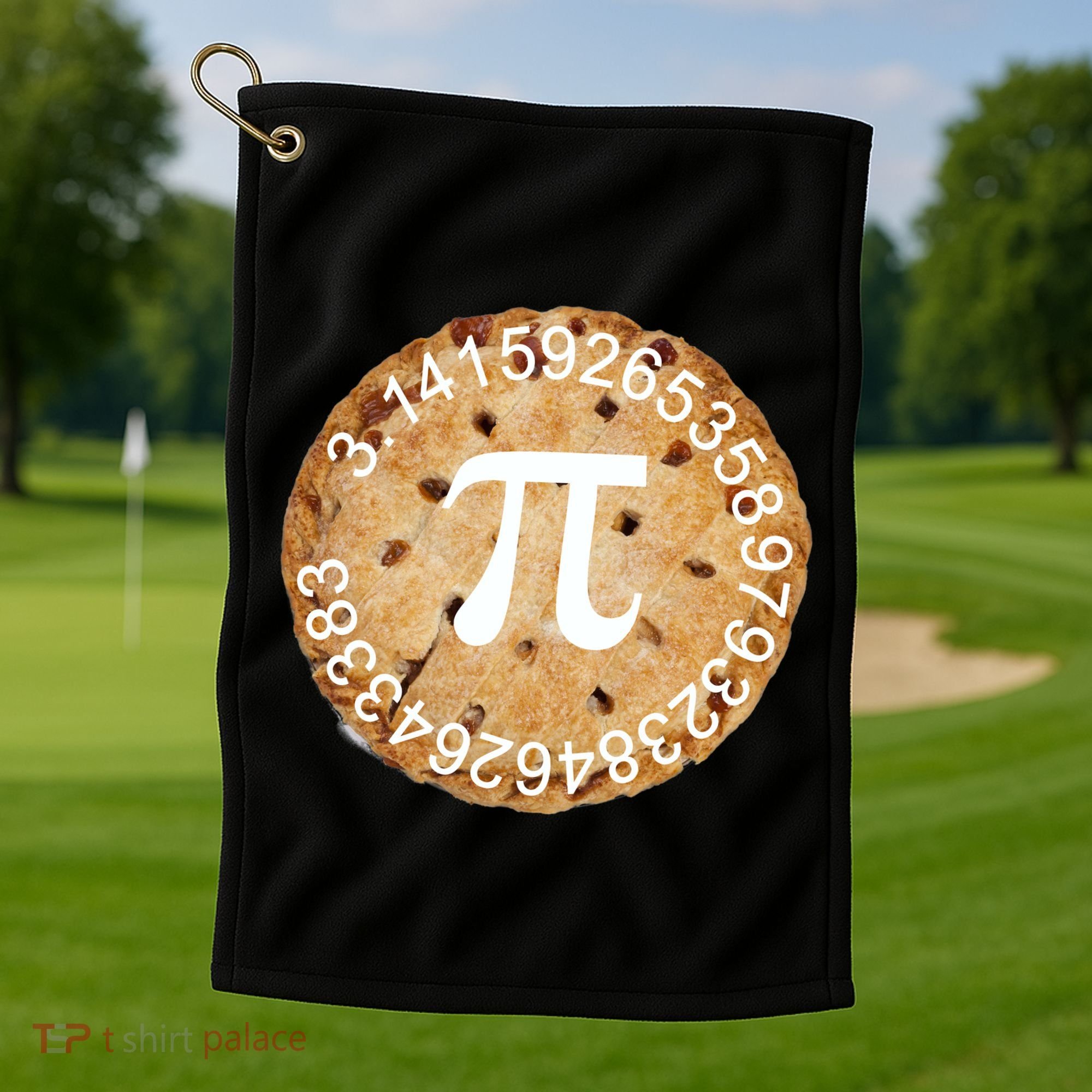 Pi Day Apple Pie 3.14 Cool Numbers Golf Towel