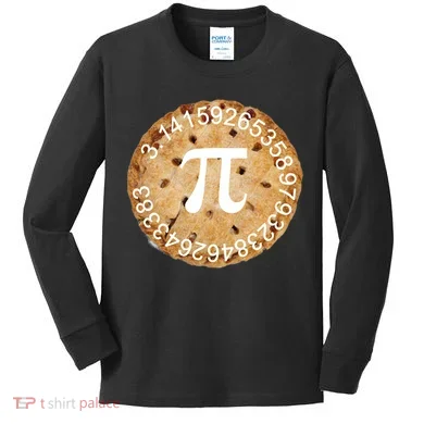 Pi Day Apple Pie 3.14 Cool Numbers Kids Long Sleeve Shirt