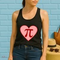 Pi Day Heart Love 3.14 Math Geek March 14th Women's Tank Top thumb 2