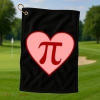 Pi Day Heart Love 3.14 Math Geek March 14th Golf Towel thumb 1
