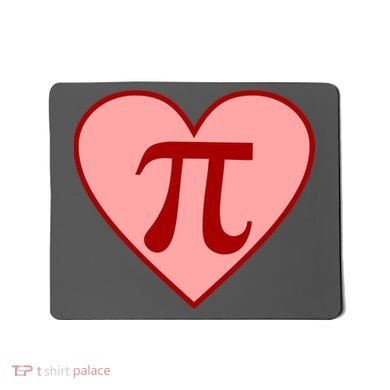 Pi Day Heart Love 3.14 Math Geek March 14th Mousepad