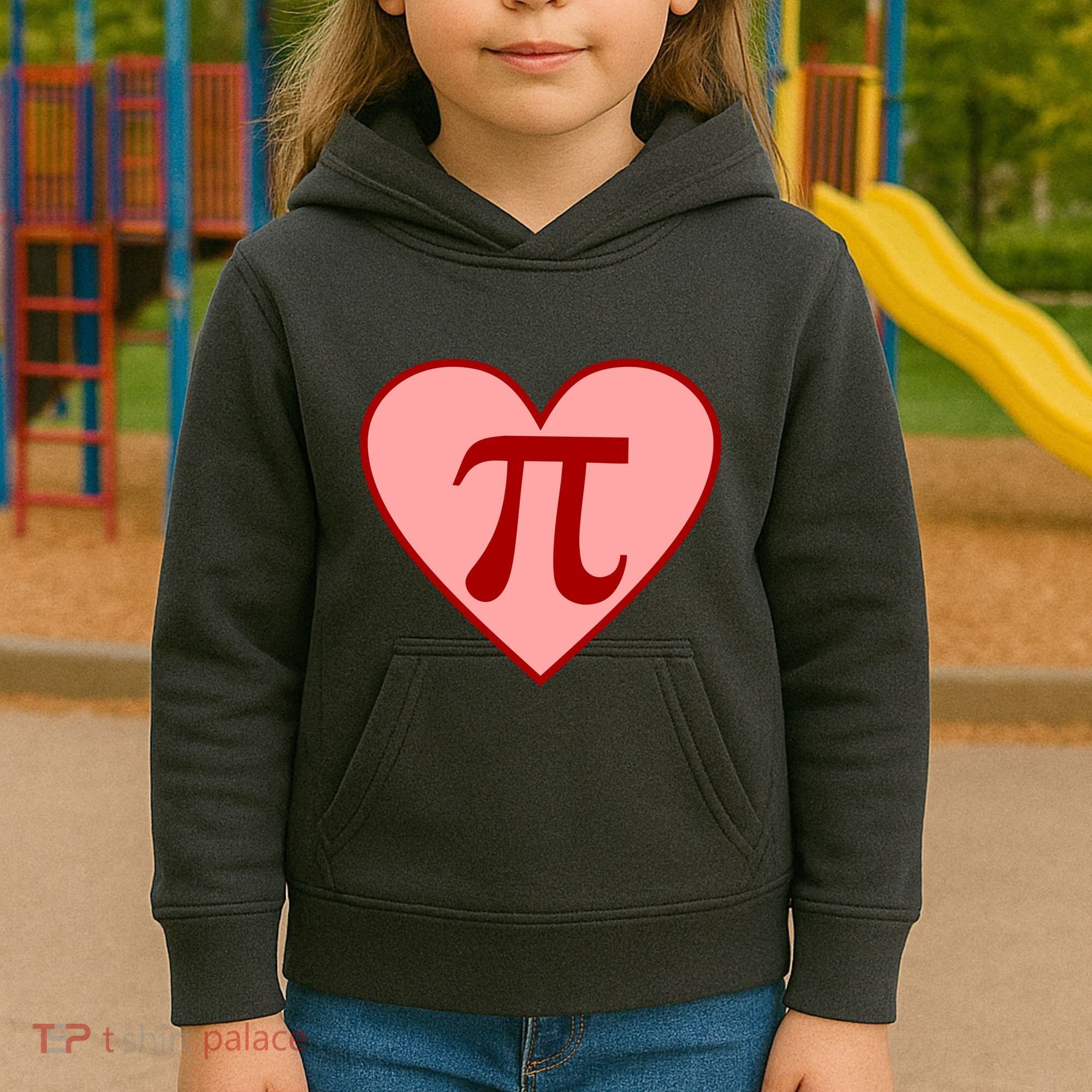 Pi Day Heart Love 3.14 Math Geek March 14th Kids Hoodie