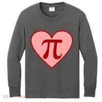 Pi Day Heart Love 3.14 Math Geek March 14th Kids Long Sleeve Shirt thumb 0