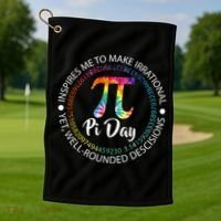 Pi Day Inspired To Make Irrational Choices Golf Towel thumb 1