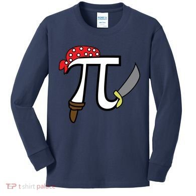 Pi Day Pirate Kids Long Sleeve Shirt