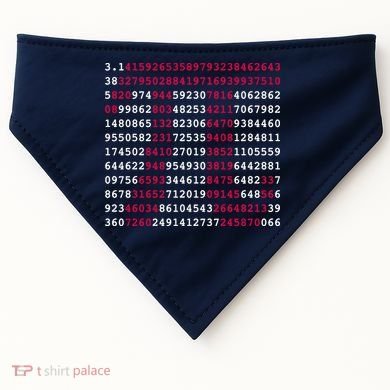 Pi Day Sign Numbers 3.14 USA-Made Doggie Bandana