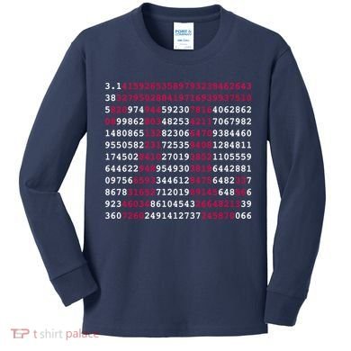 Pi Day Sign Numbers 3.14 Kids Long Sleeve Shirt