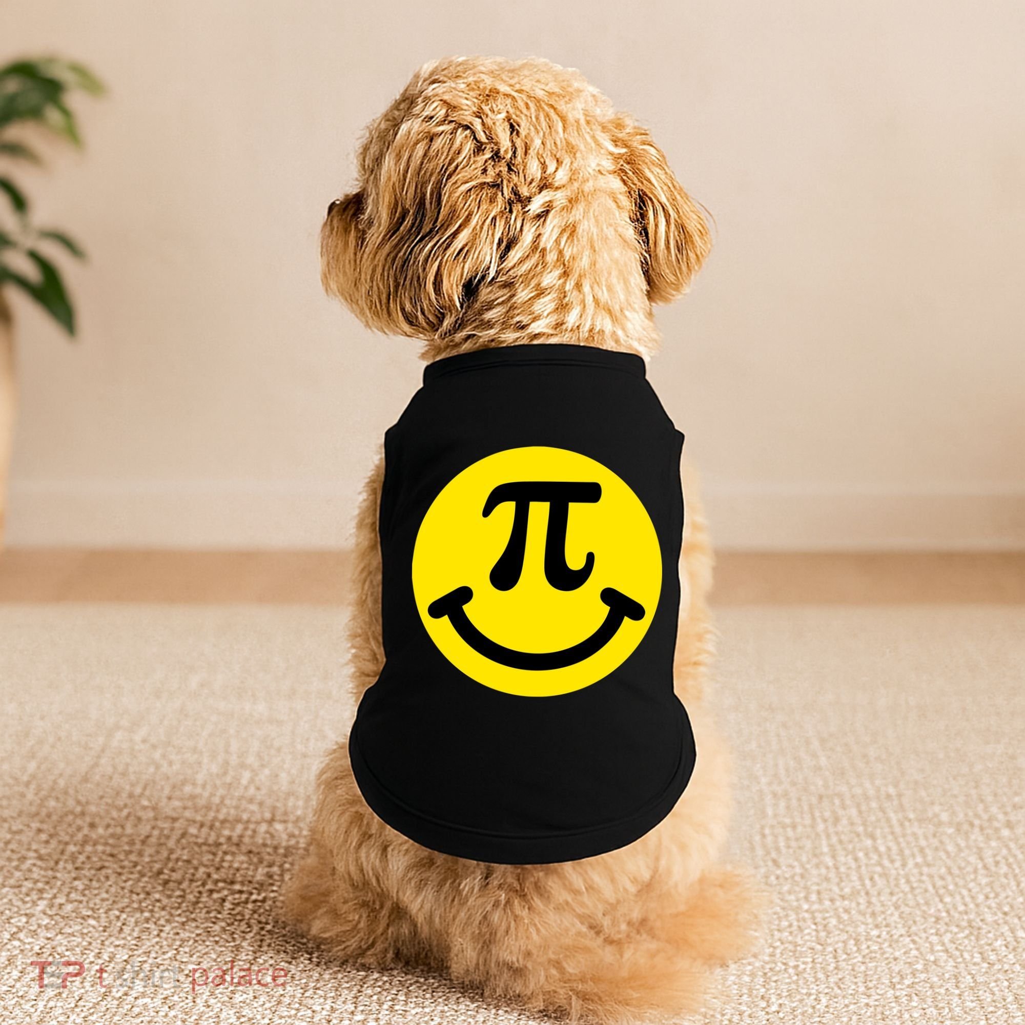 Pi Day Smiley Face 3.14 Math Geek Doggie Tank