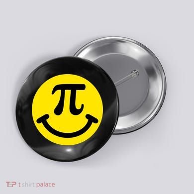 Pi Day Smiley Face 3.14 Math Geek Button