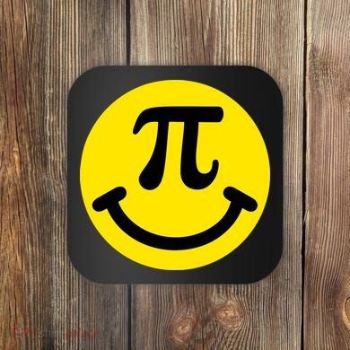 Pi Day Smiley Face 3.14 Math Geek Coaster