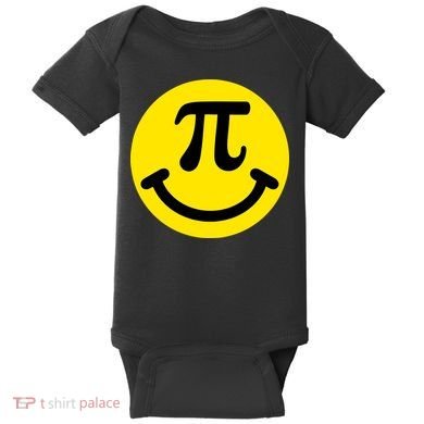 Pi Day Smiley Face 3.14 Math Geek Baby Bodysuit