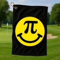 Pi Day Smiley Face 3.14 Math Geek Golf Towel thumb 1