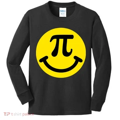 Pi Day Smiley Face 3.14 Math Geek Kids Long Sleeve Shirt