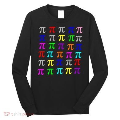 Pi Plaid Rainbow Pride Pi Day Collage Long Sleeve Shirt