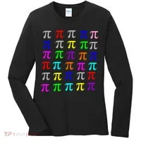 Pi Plaid Rainbow Pride Pi Day Collage Women's Long Sleeve Shirt thumb 0