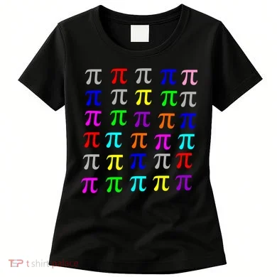 Pi Plaid Rainbow Pride Pi Day Collage Women's T-Shirt