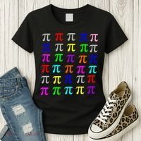 Pi Plaid Rainbow Pride Pi Day Collage Women's T-Shirt thumb 3