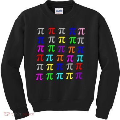Pi Plaid Rainbow Pride Pi Day Collage Kids Sweatshirt