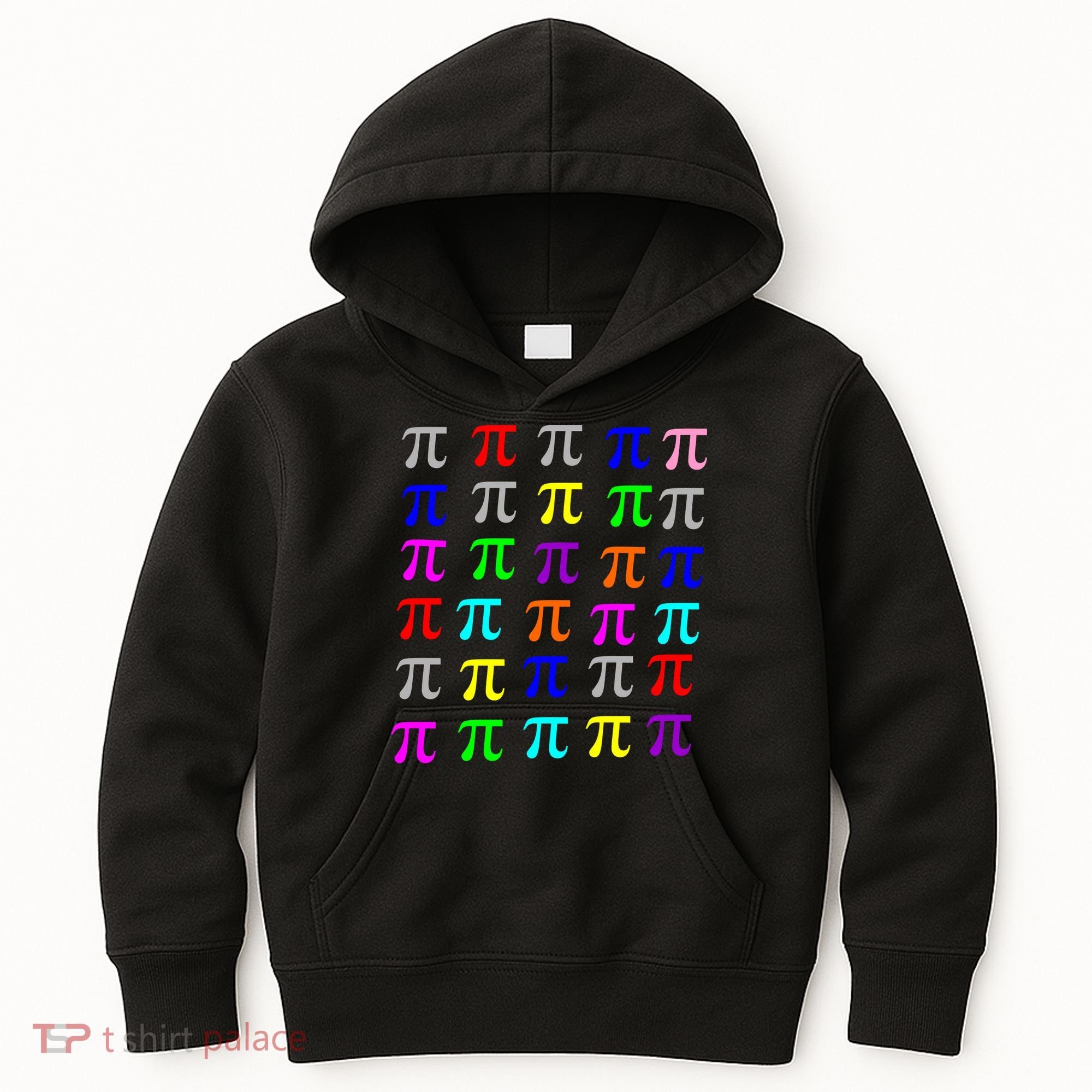 Pi Plaid Rainbow Pride Pi Day Collage Kids Hoodie