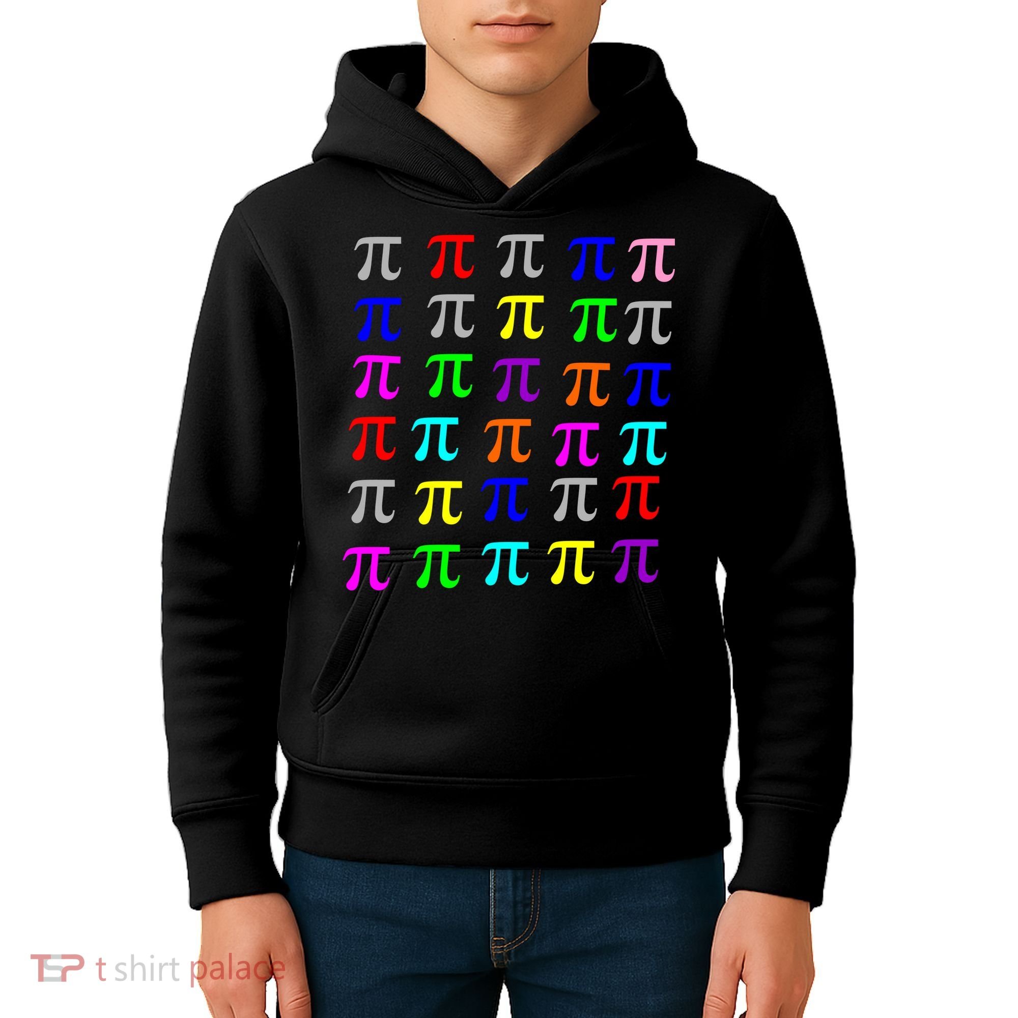 Pi Plaid Rainbow Pride Pi Day Collage Kids Hoodie