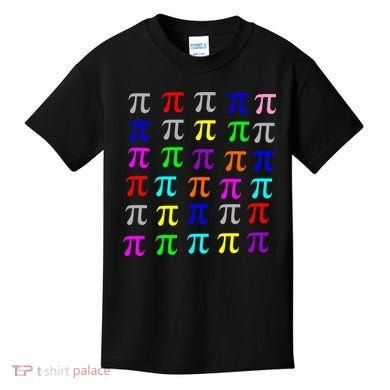 Pi Plaid Rainbow Pride Pi Day Collage Kids T-Shirt