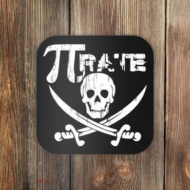 PI Rate Math Skull and Cross Swords Coaster