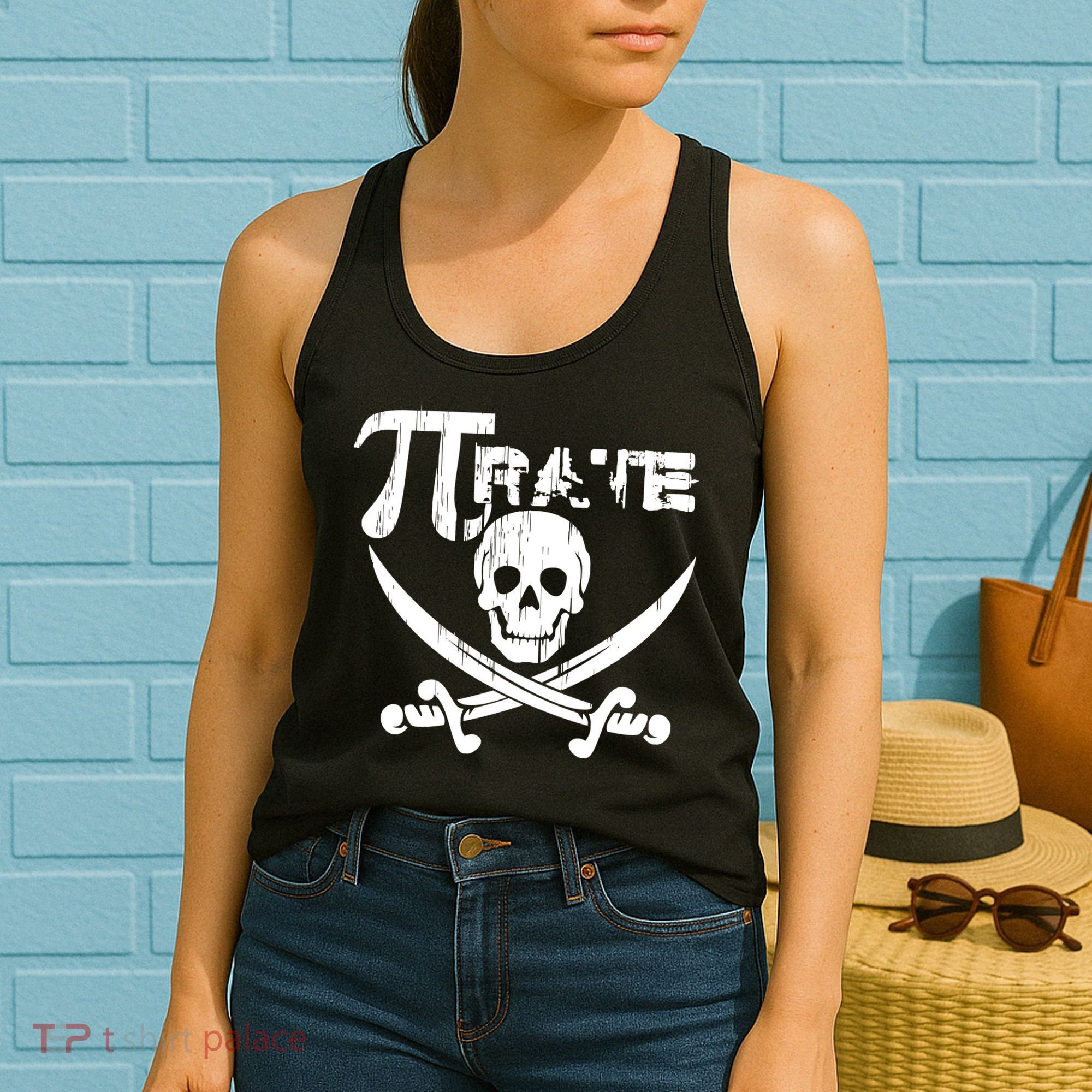 PI Rate Math Skull and Cross Swords Women's Tank Top