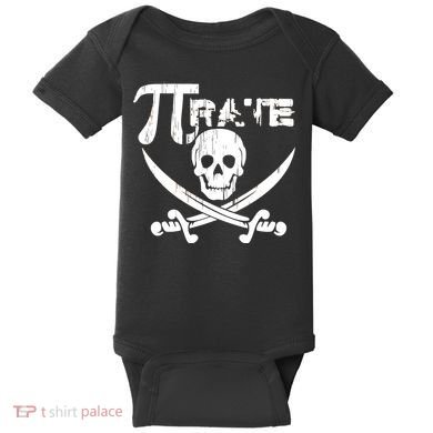 PI Rate Math Skull and Cross Swords Baby Bodysuit
