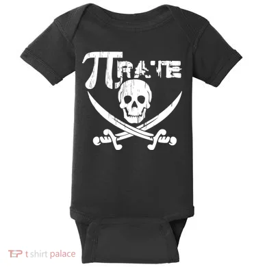 PI Rate Math Skull and Cross Swords Baby Bodysuit