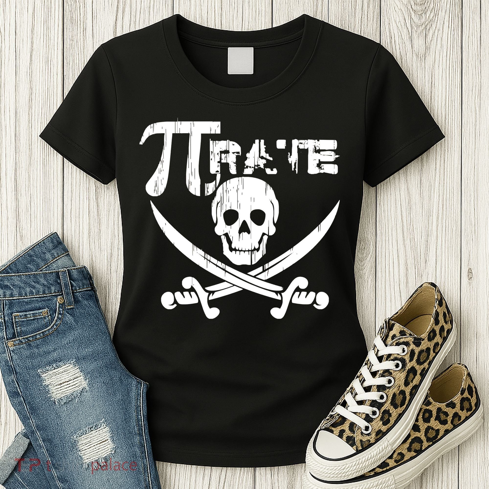 PI Rate Math Skull and Cross Swords Women's T-Shirt