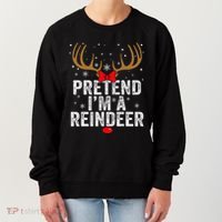 Pretend I'm a Reindeer Funny Easy Christmas Costume Women's Sweatshirt thumb 0