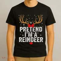 Pretend I'm a Reindeer Funny Easy Christmas Costume T-Shirt thumb 3