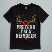 Pretend I'm a Reindeer Funny Easy Christmas Costume T-Shirt thumb 5