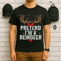 Pretend I'm a Reindeer Funny Easy Christmas Costume T-Shirt thumb 6