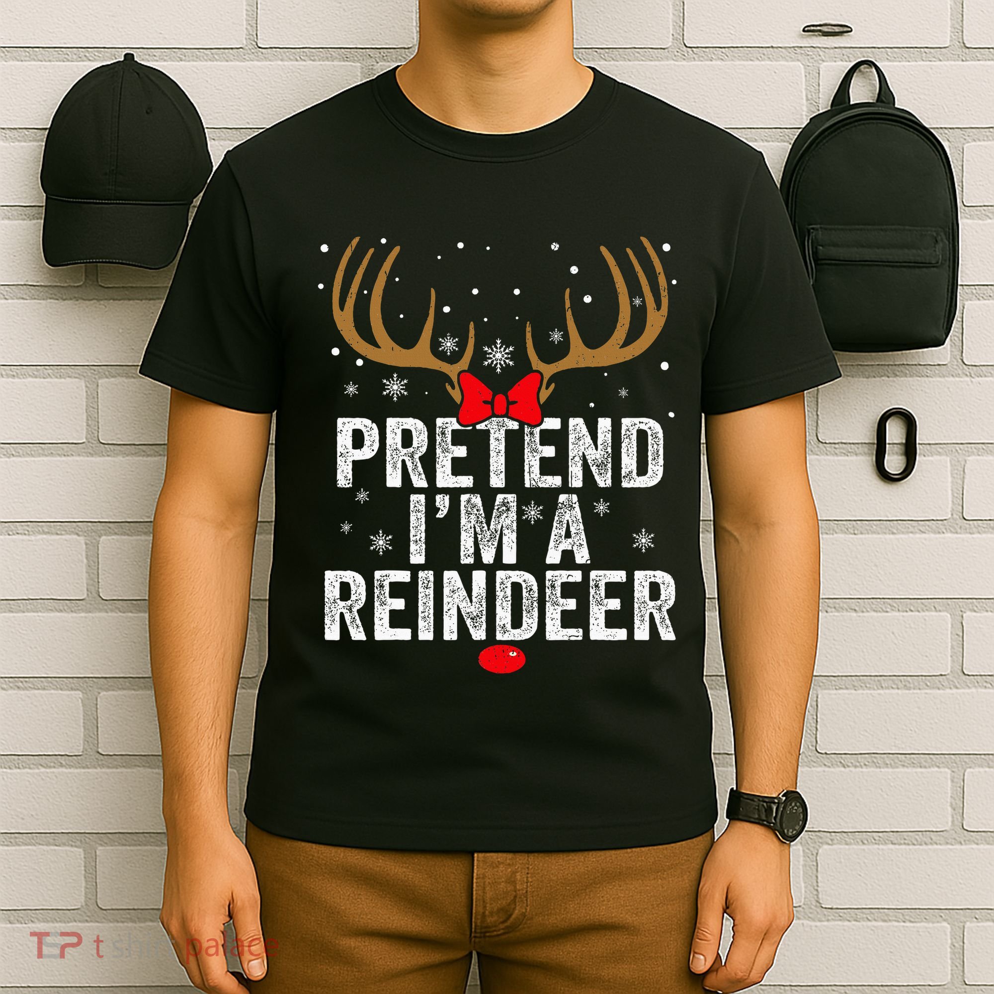 Pretend I'm a Reindeer Funny Easy Christmas Costume T-Shirt