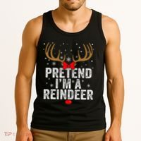 Pretend I'm a Reindeer Funny Easy Christmas Costume Tank Top thumb 3