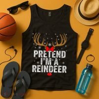 Pretend I'm a Reindeer Funny Easy Christmas Costume Tank Top thumb 4