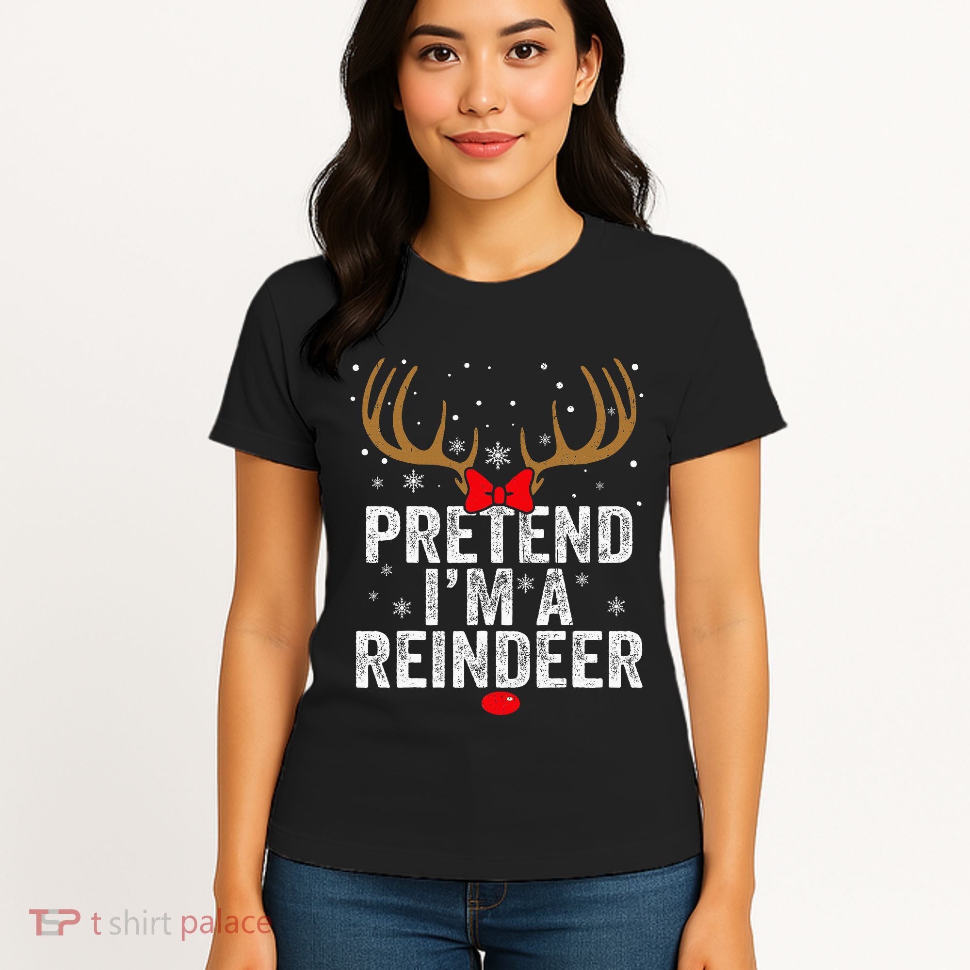 Pretend I'm a Reindeer Funny Easy Christmas Costume Women's T-Shirt