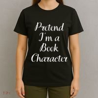 Pretend IM A Book Character Costume Funny Lazy Halloween T-Shirt thumb 4