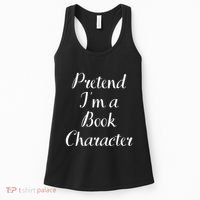 Pretend IM A Book Character Costume Funny Lazy Halloween Women's Tank Top thumb 0