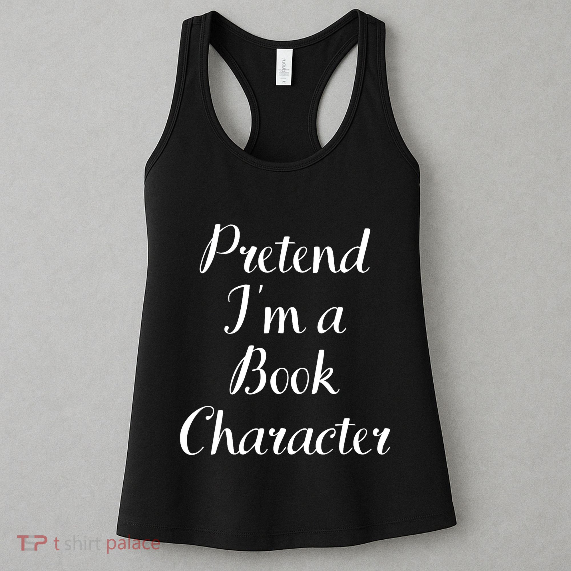 Pretend IM A Book Character Costume Funny Lazy Halloween Women's Tank Top