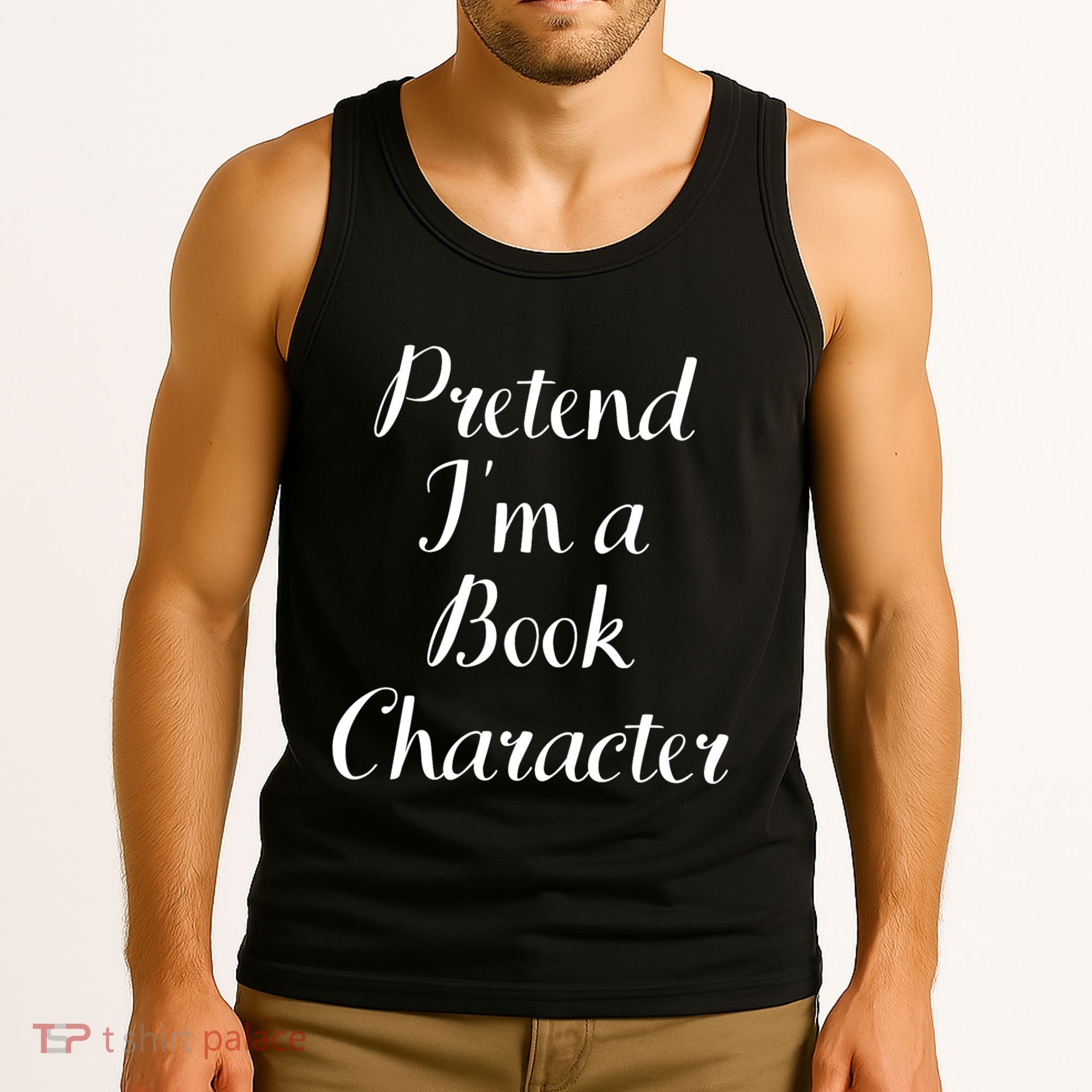 Pretend IM A Book Character Costume Funny Lazy Halloween Tank Top