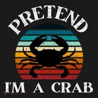 Pretend I Am A Crab Retro Funny Bucket Hat thumb 4