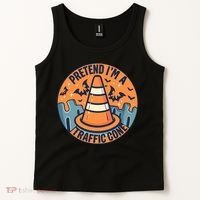 PRETEND IM A TRAFFIC CONE Halloween Costume Tank Top thumb 2