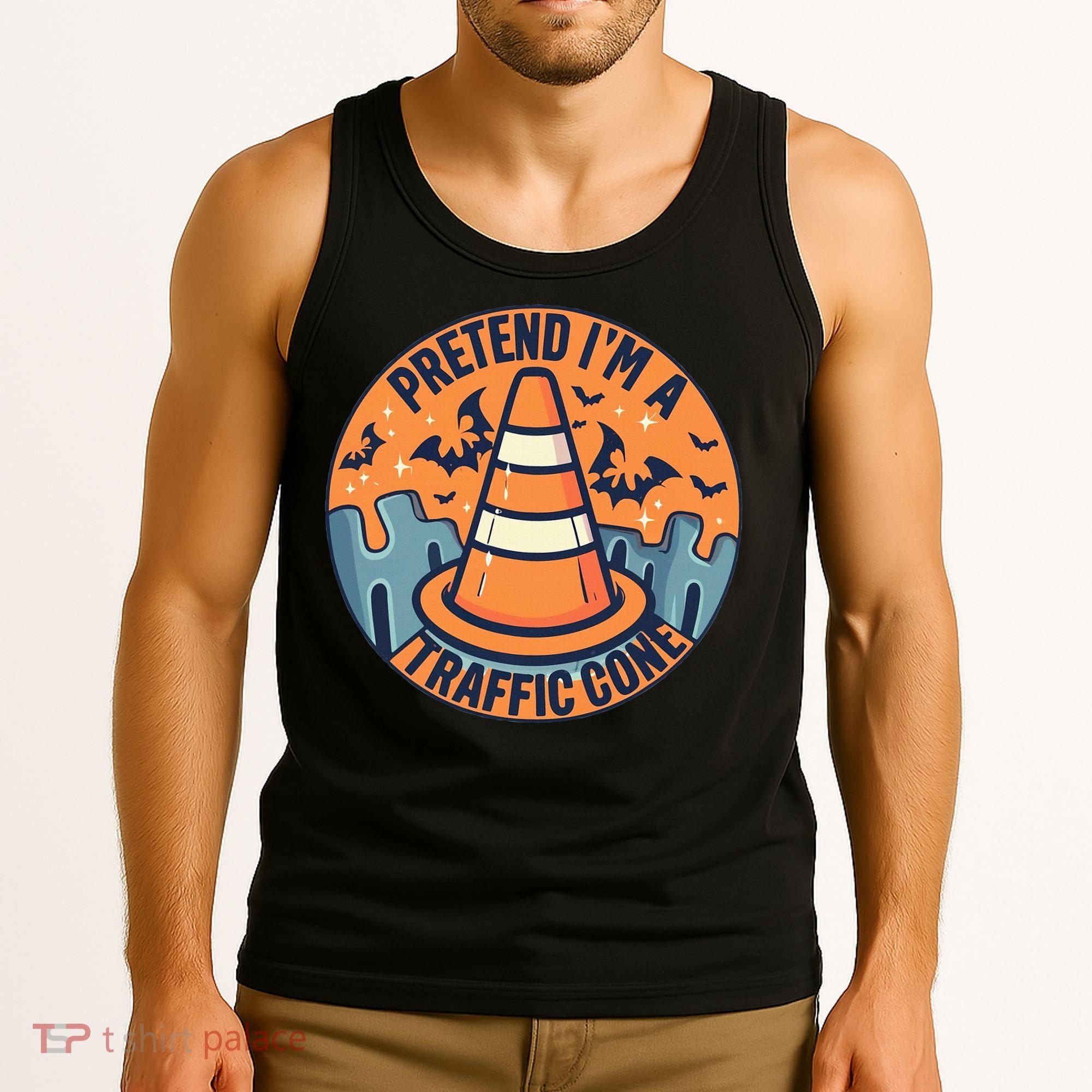PRETEND IM A TRAFFIC CONE Halloween Costume Tank Top