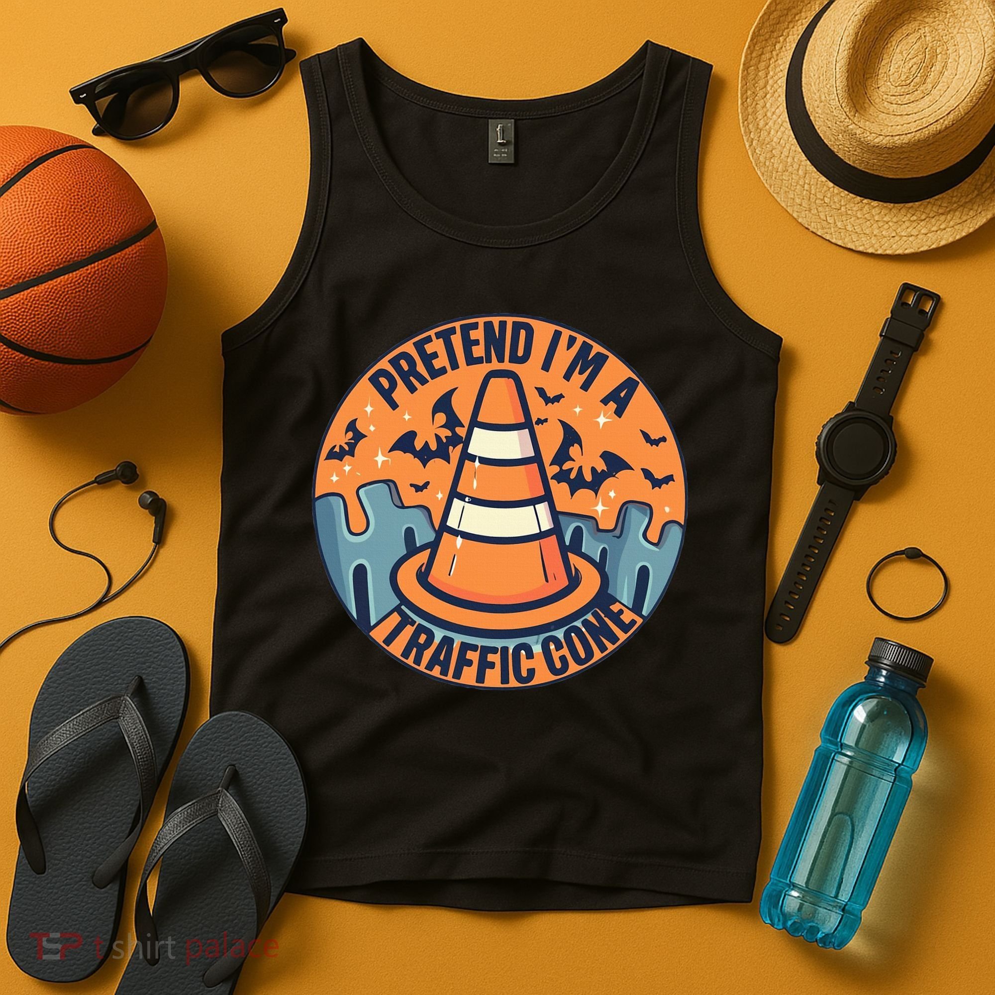 PRETEND IM A TRAFFIC CONE Halloween Costume Tank Top