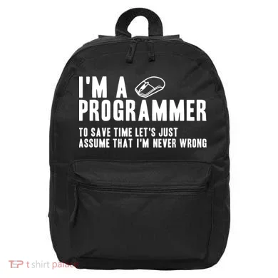 Programmer Is Always Right Software Engineer Programming Gift 16 in Basic Backpack