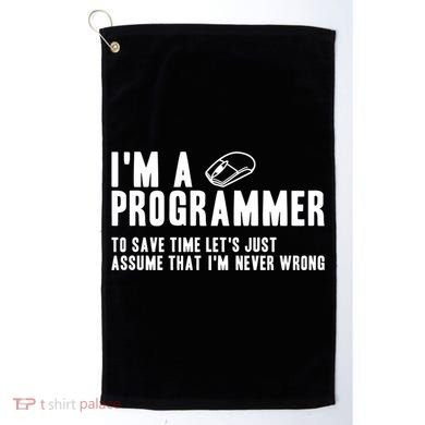 Programmer Is Always Right Software Engineer Programming Gift Golf Towel