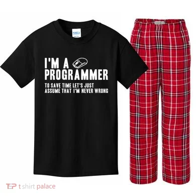 Programmer Is Always Right Software Engineer Programming Gift Kids Plaid Pajama Set